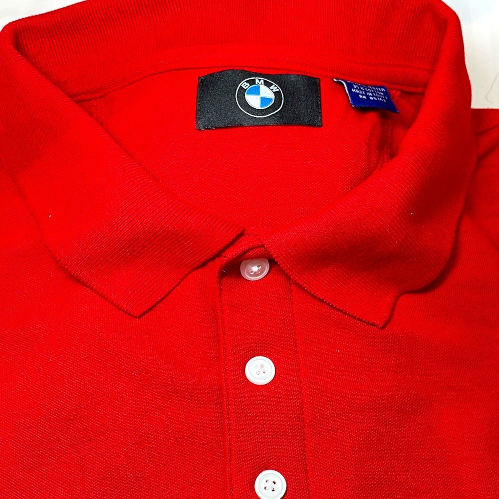 BMW Logo Branded Men's Red Polo Shirt 2XL S/S